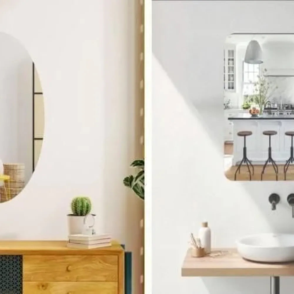 Oval & square mirror set