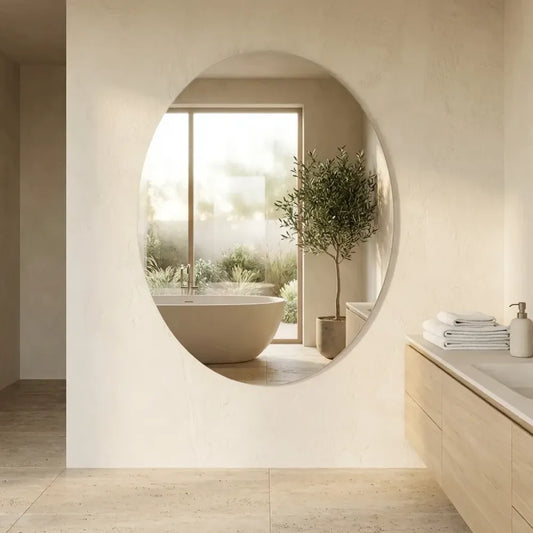 Oval & square mirror set
