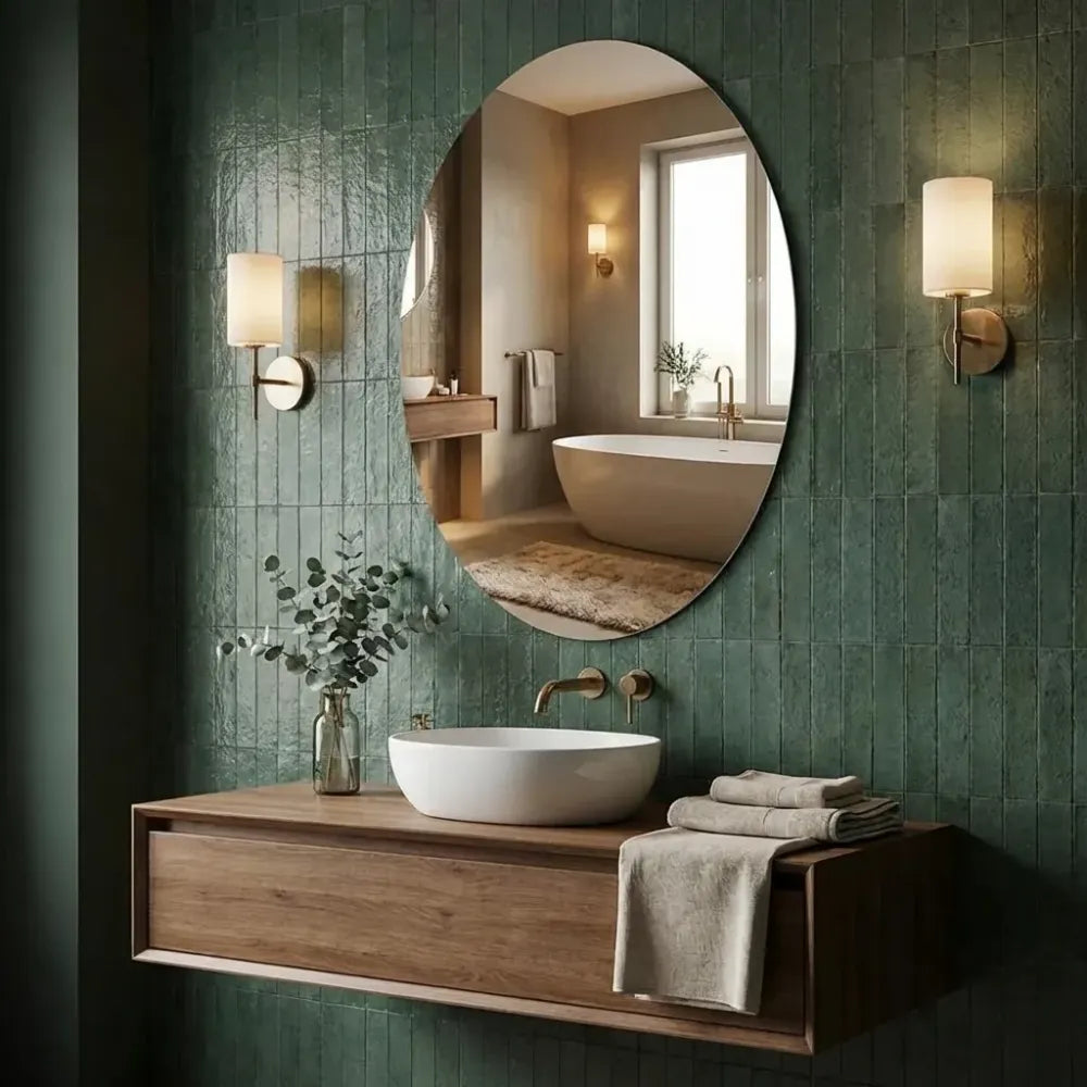 Oval & square mirror set
