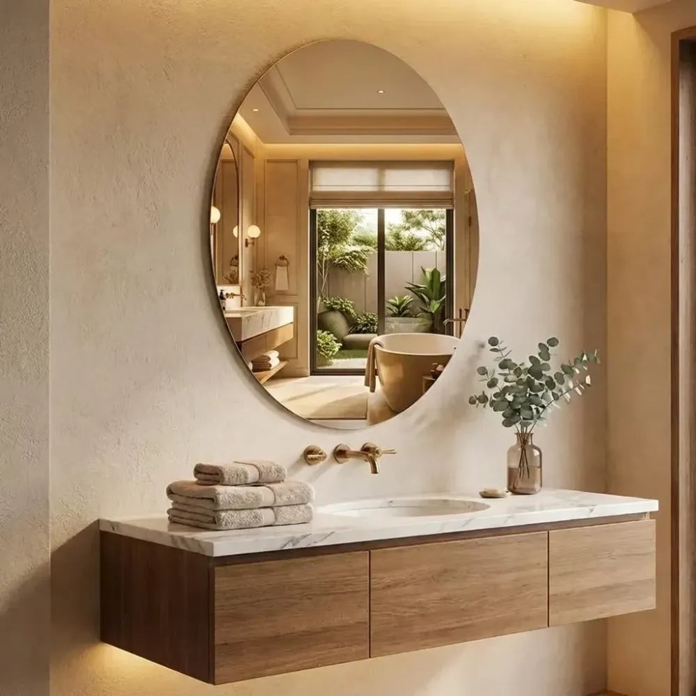 Oval & square mirror set