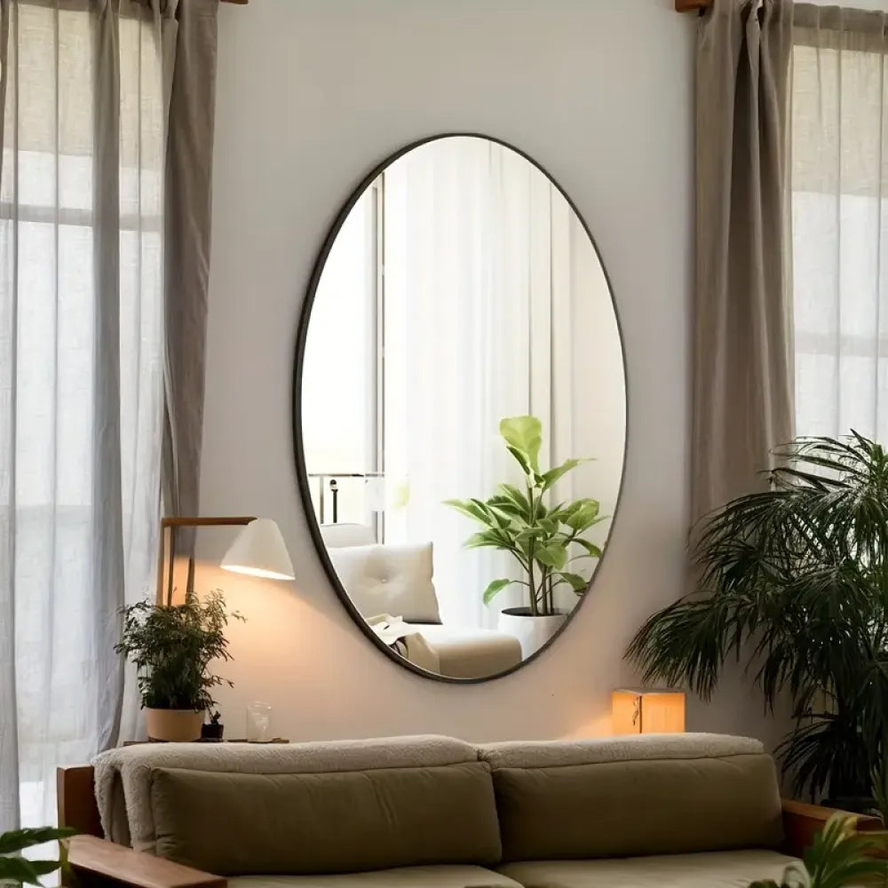 Oval + square mirror set