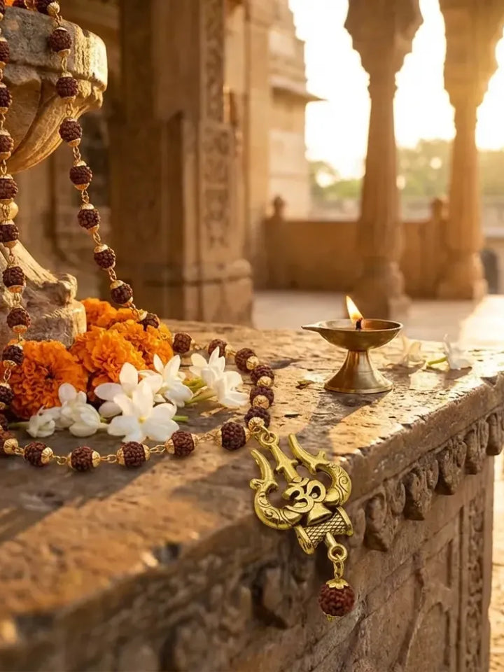 Panchmukhi Rudraksha OM Shiva Trishool Mala