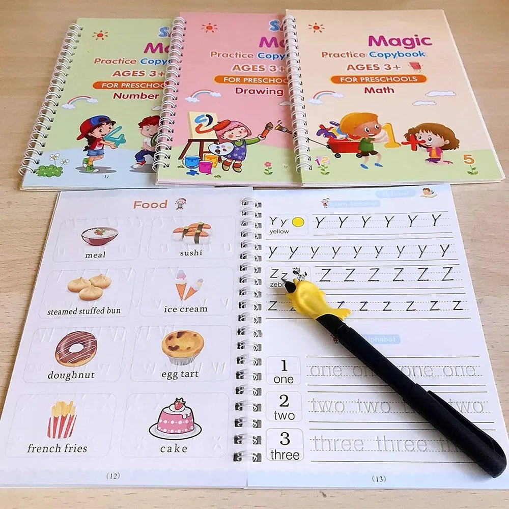 Magic reusable writing copybook