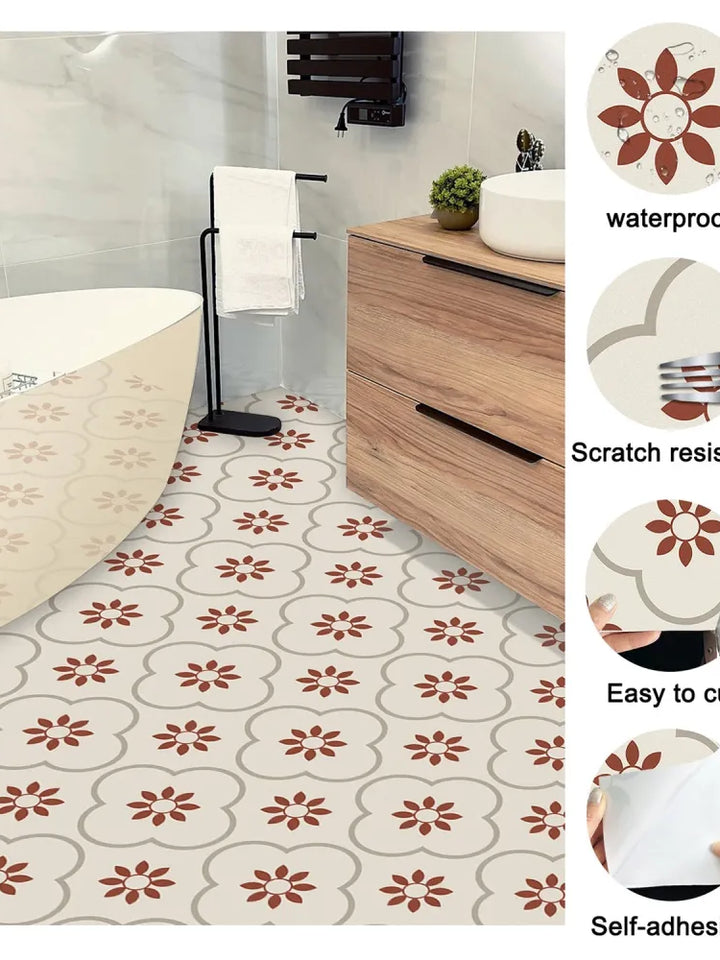 Peel And Stick Floor Tiles Kitchen  Bathroom Backsplash Sticker Detachable Waterproof Diy Tile Stickers For Wall Decoration Tiles Home Decoration (8x8 Inch  1 Pc Tiles)
