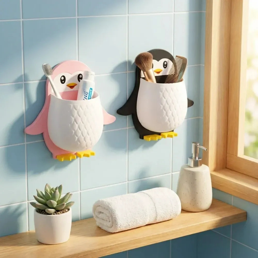 Penguin wall storage box - home improvement