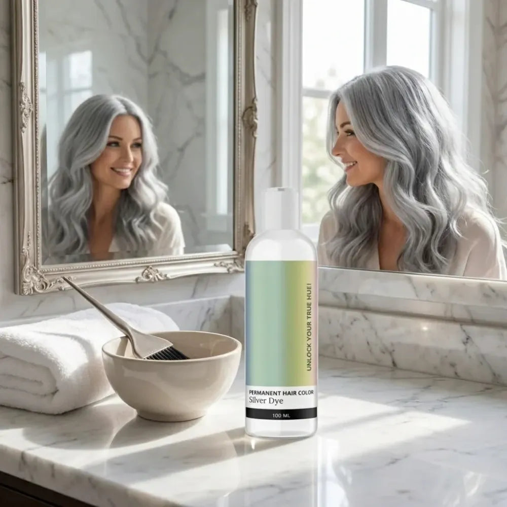 Permanent hair color silver dye pack of 2