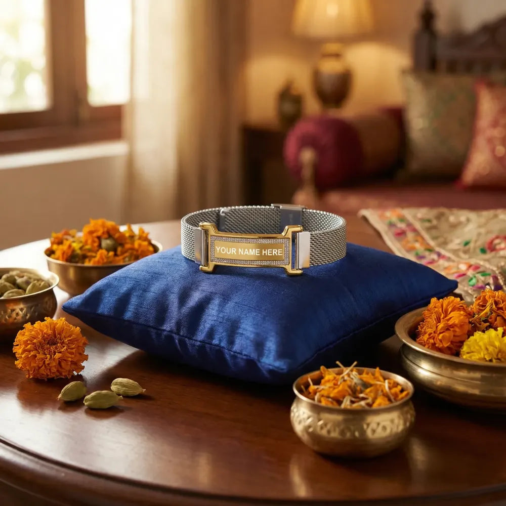 Personalized engraved rakhi bracelet - bracelets