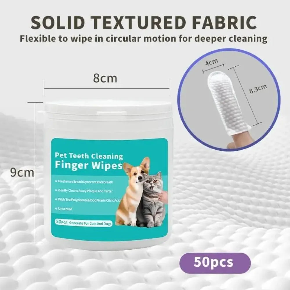 Pet dental finger wipes – 50 pcs
