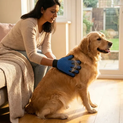 Pet grooming gloves