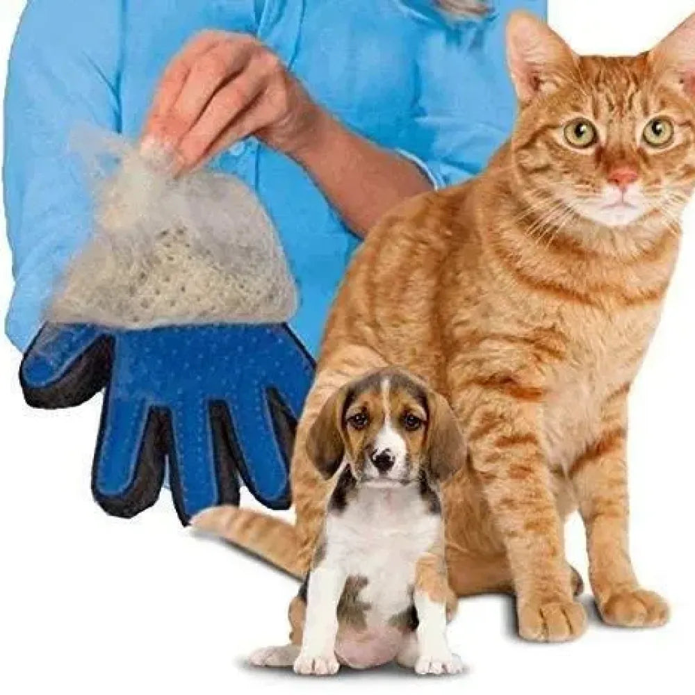 Pet grooming gloves