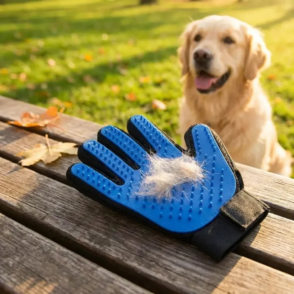 Pet grooming gloves