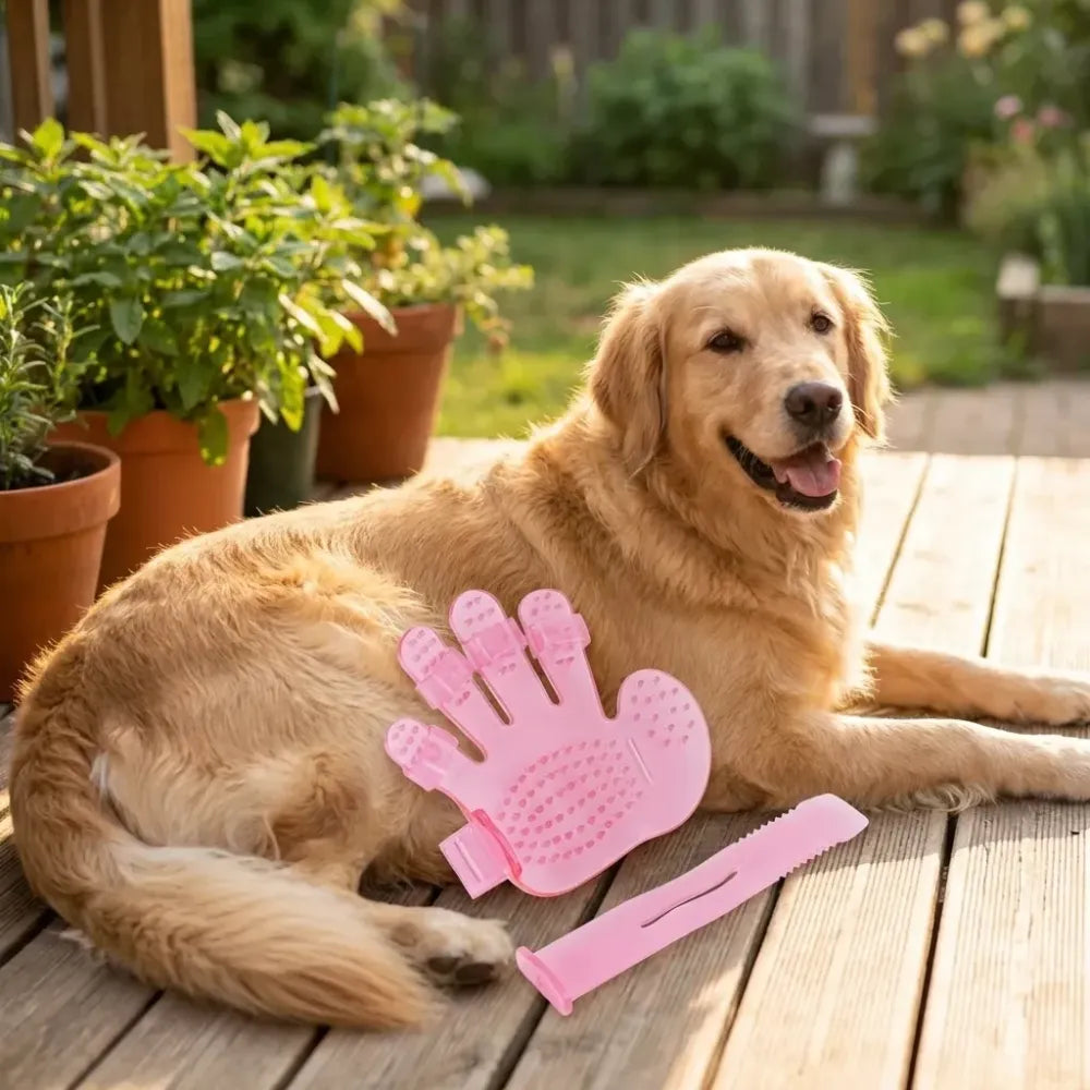 Pet grooming massage glove - home & kitchen