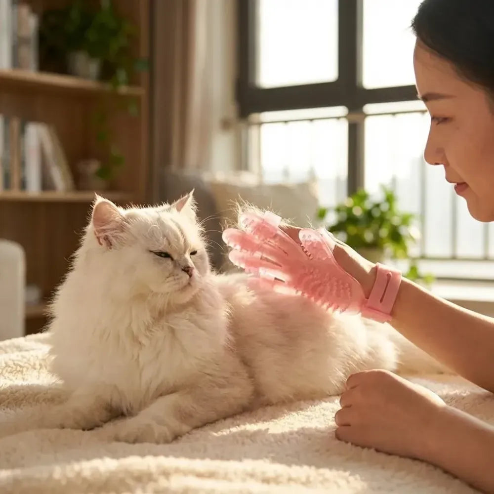 Pet grooming massage glove - home & kitchen