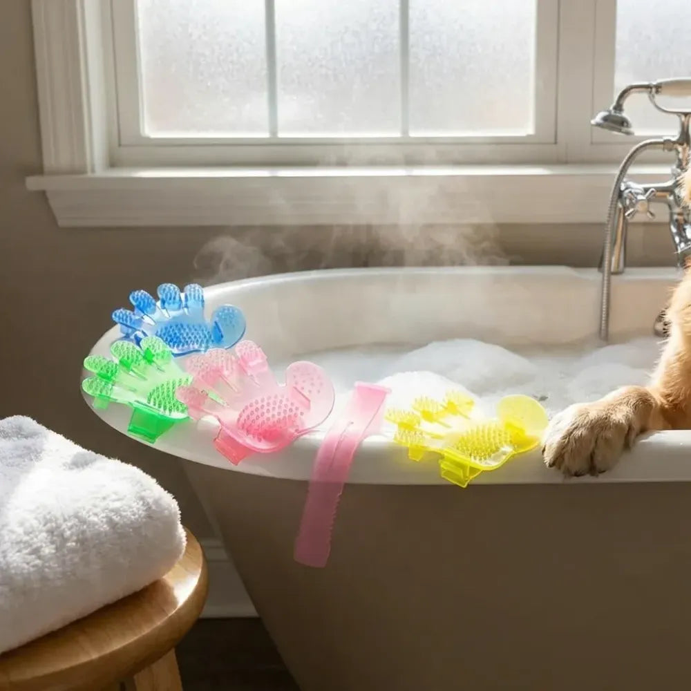 Pet grooming massage glove - home & kitchen