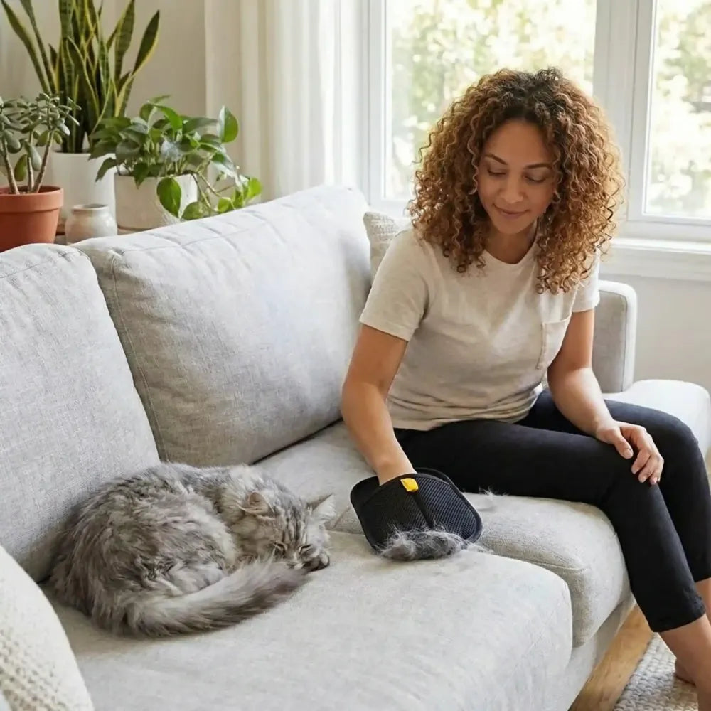 Pet hair removal gloves - home essentials