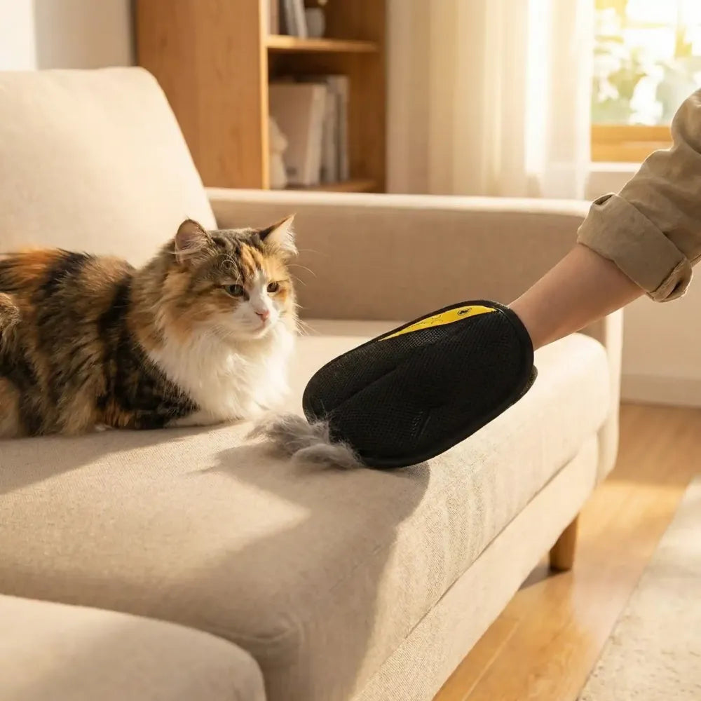 Pet hair removal gloves - home essentials