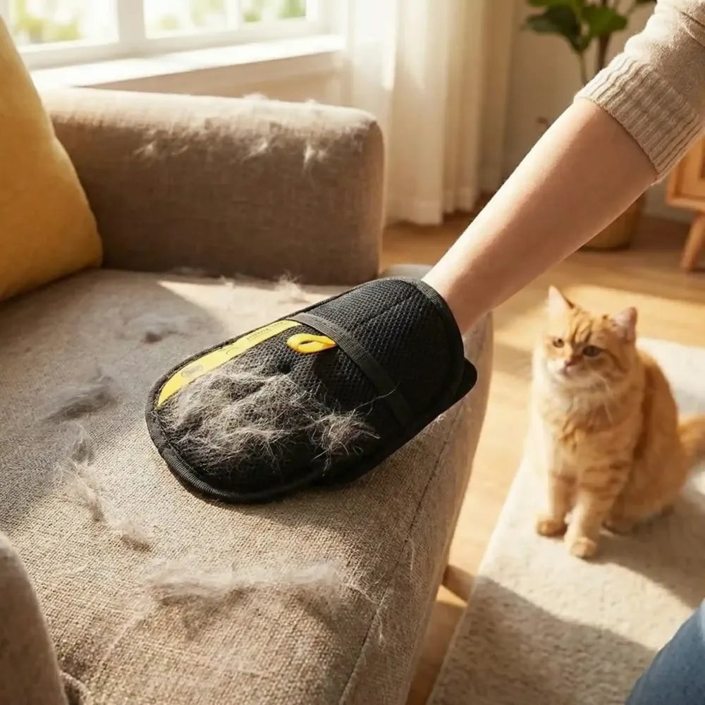 Pet hair removal gloves - home essentials