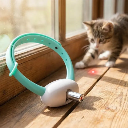 Pet laser collar self teasing toy