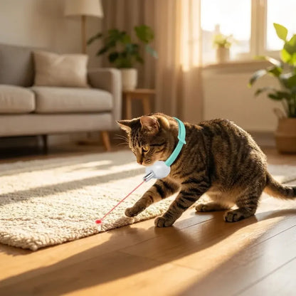 Pet laser collar self teasing toy