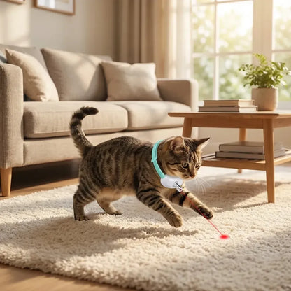 Pet laser collar self teasing toy
