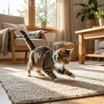 Pet laser collar self teasing toy