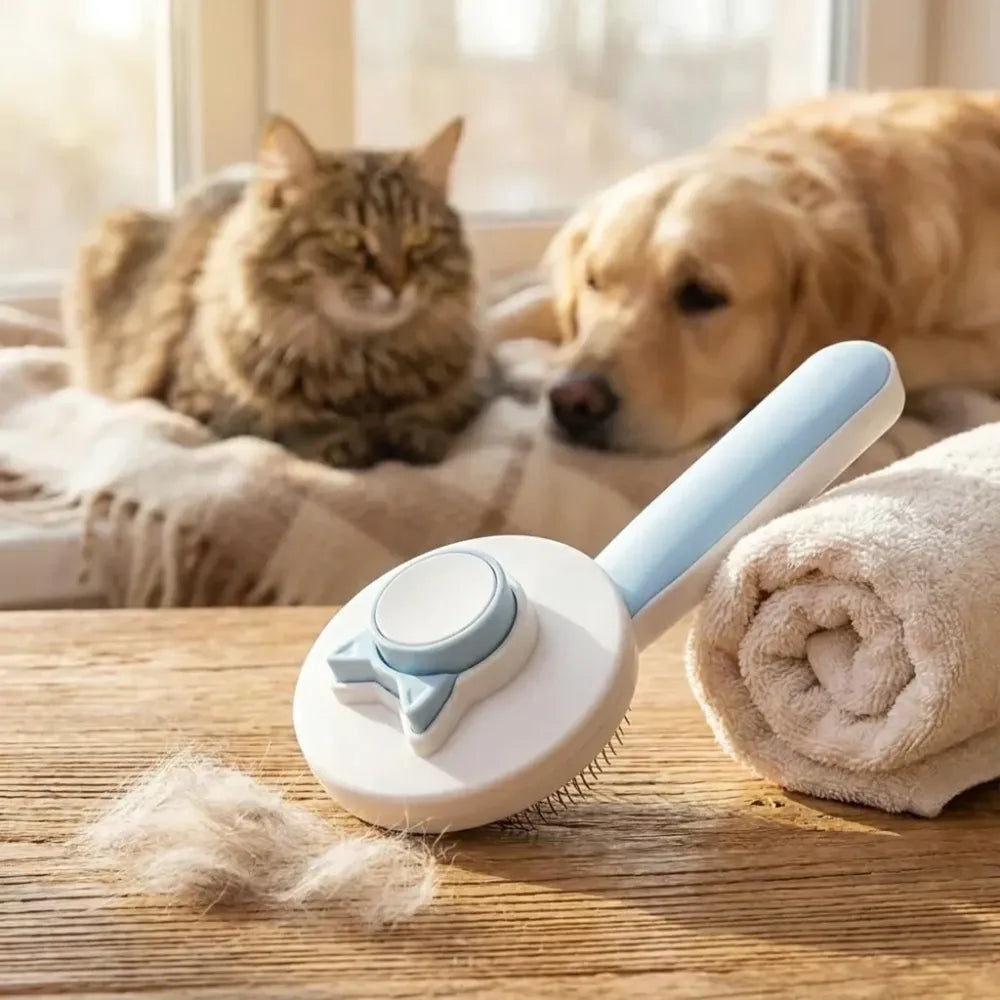 Pet shedding & hair removal brush