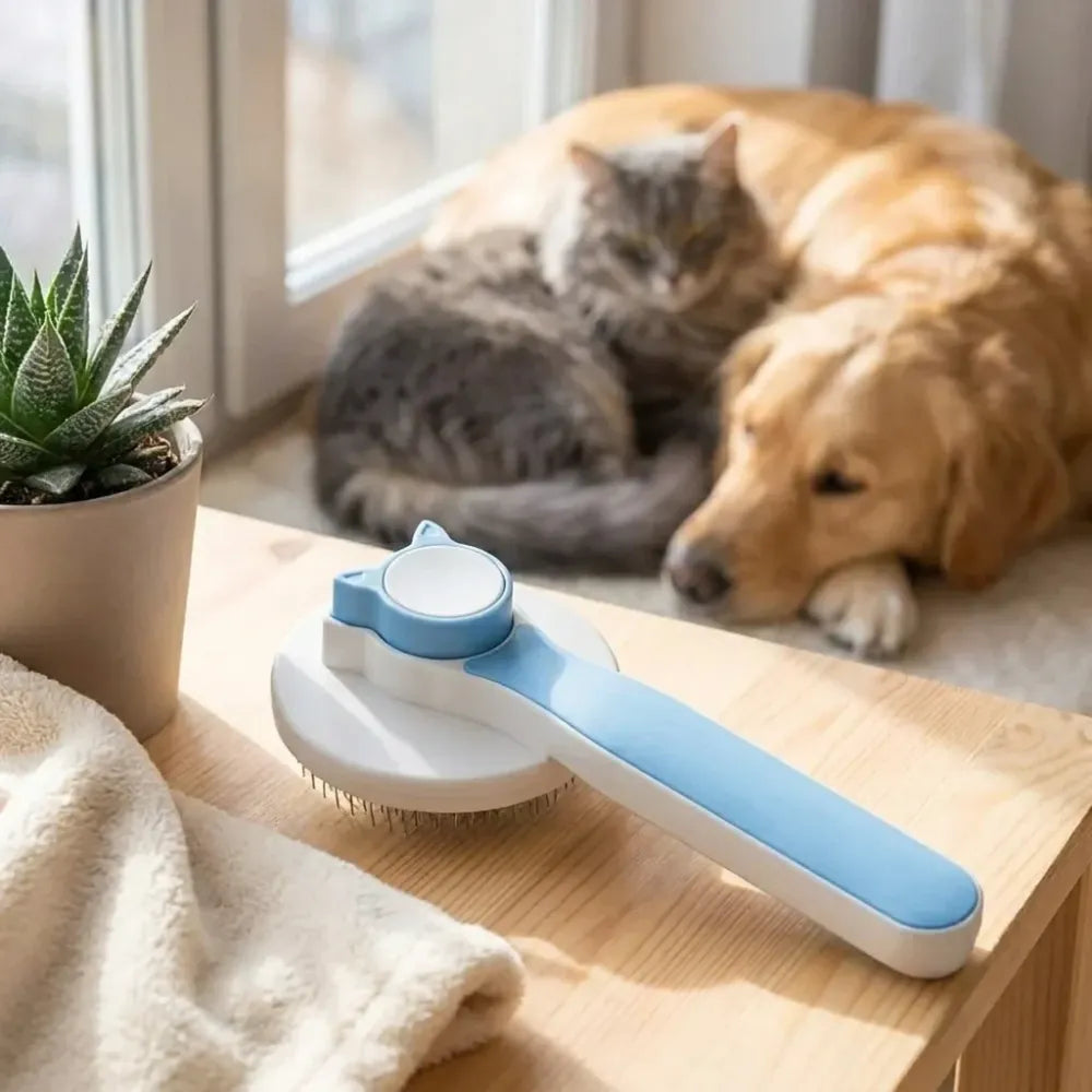 Pet shedding & hair removal brush