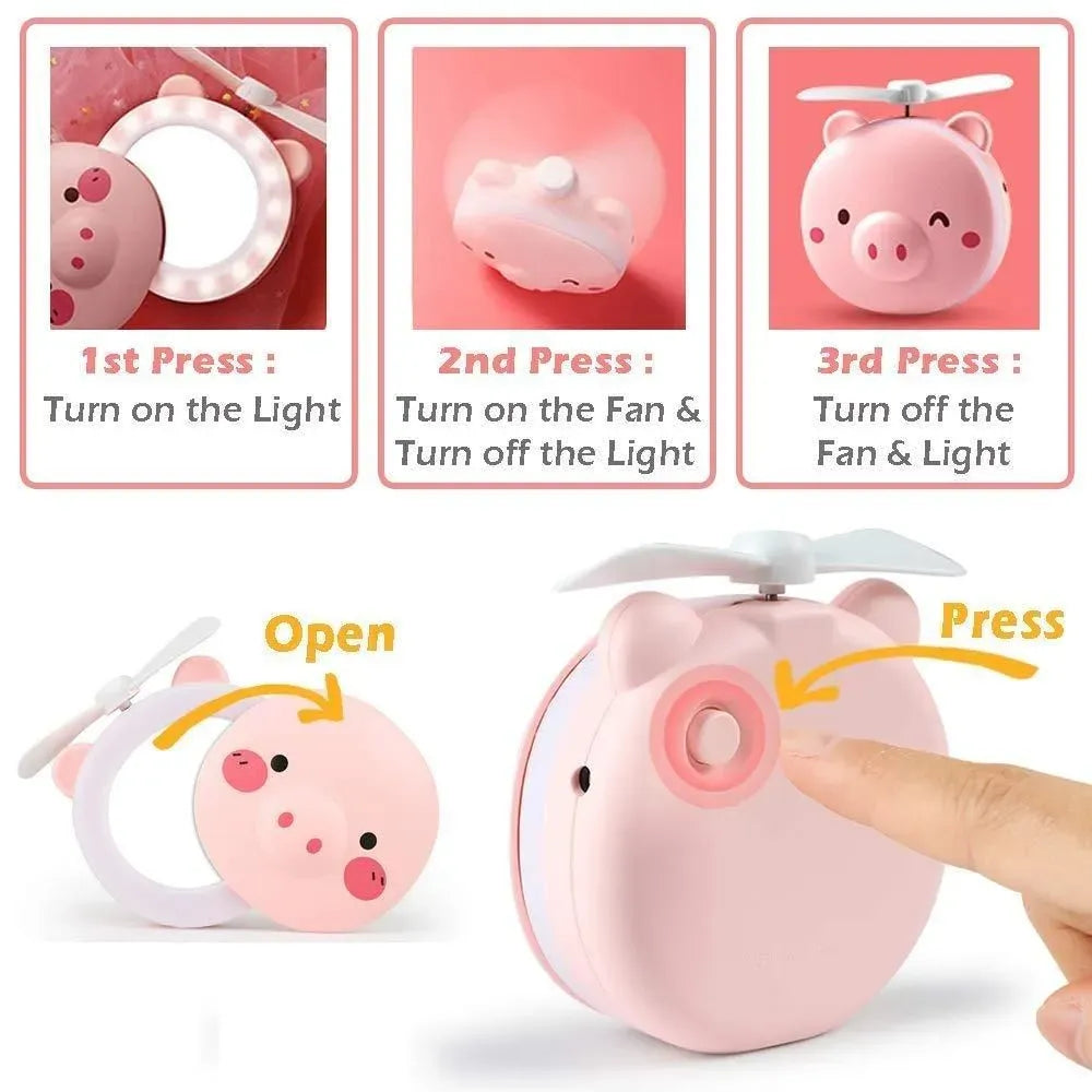 Pig led mirror fan
