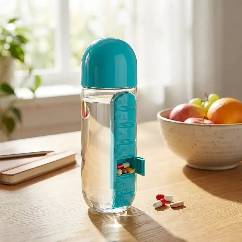 Pill organizer water bottle - home & kitchen