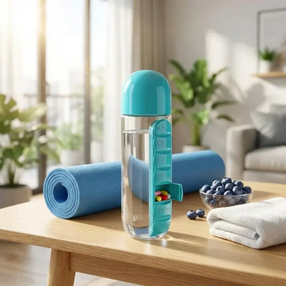 Pill organizer water bottle - home & kitchen