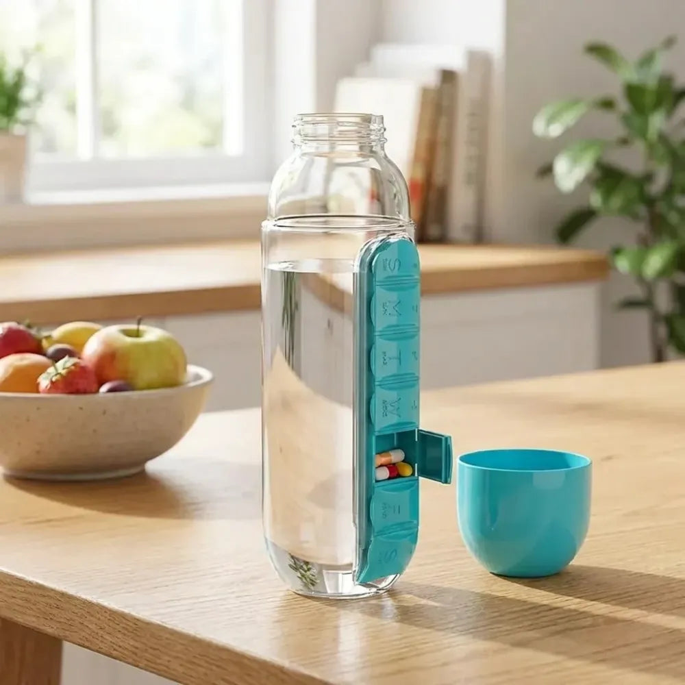 Pill organizer water bottle - home & kitchen
