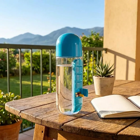 Pill organizer water bottle - home & kitchen