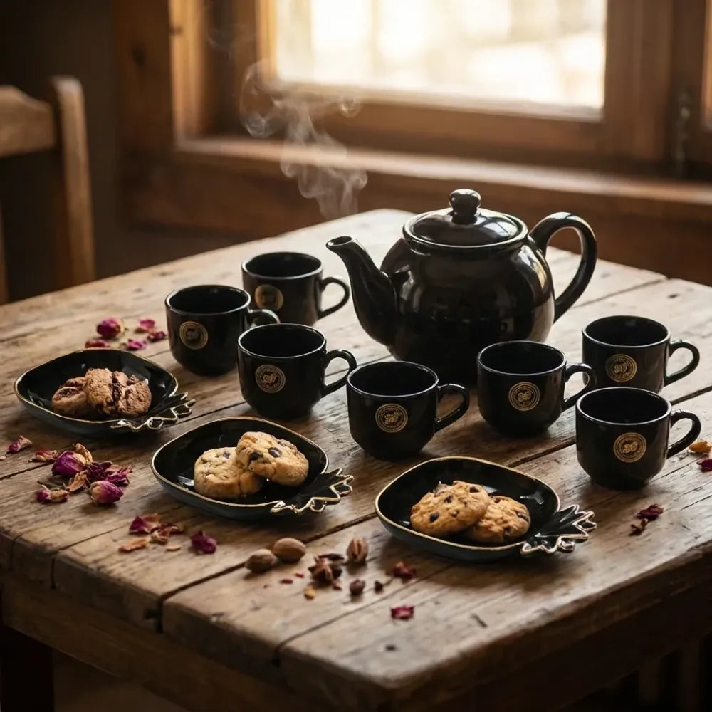 Pineapple ceramic tea set - home & kitchen