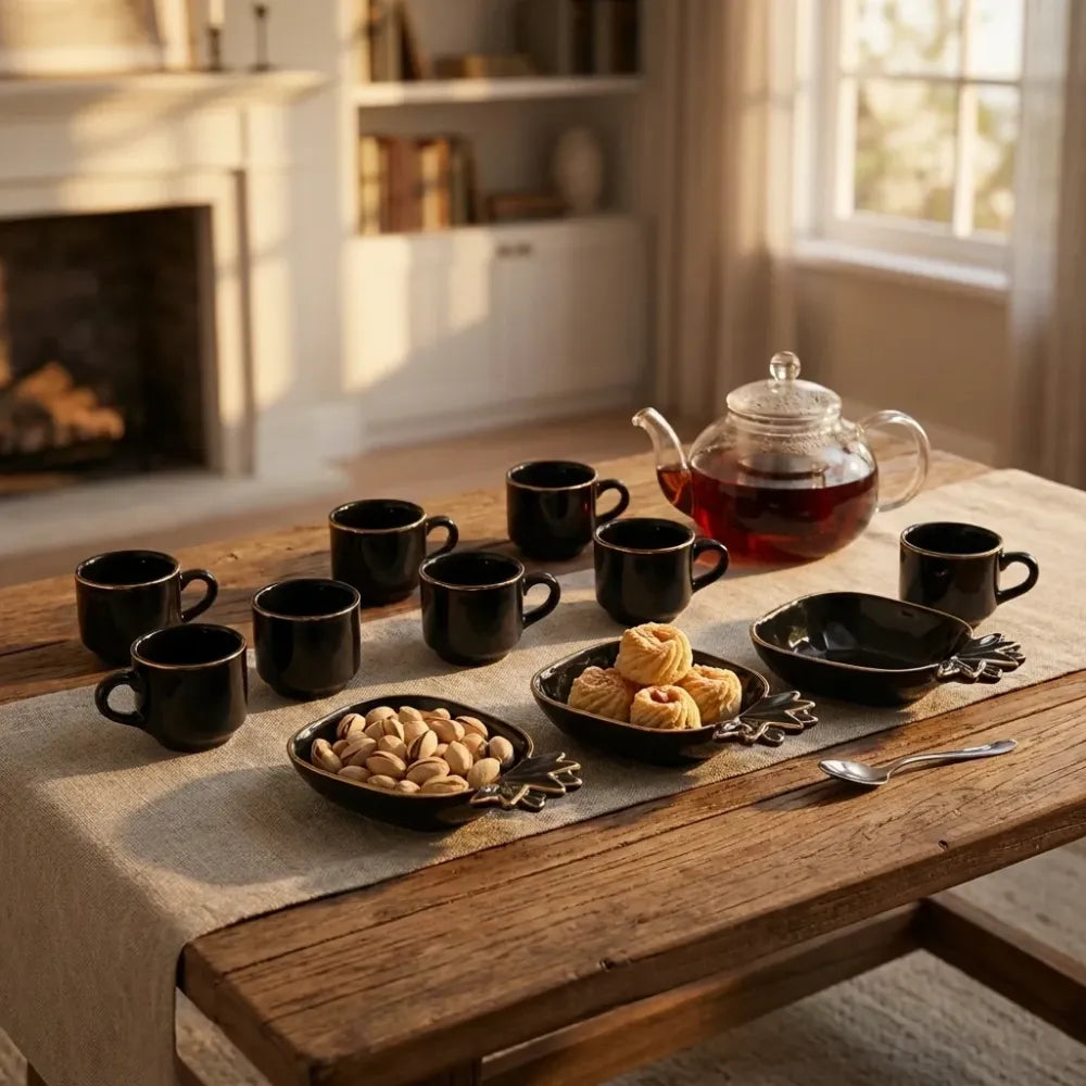 Pineapple ceramic tea set - home & kitchen