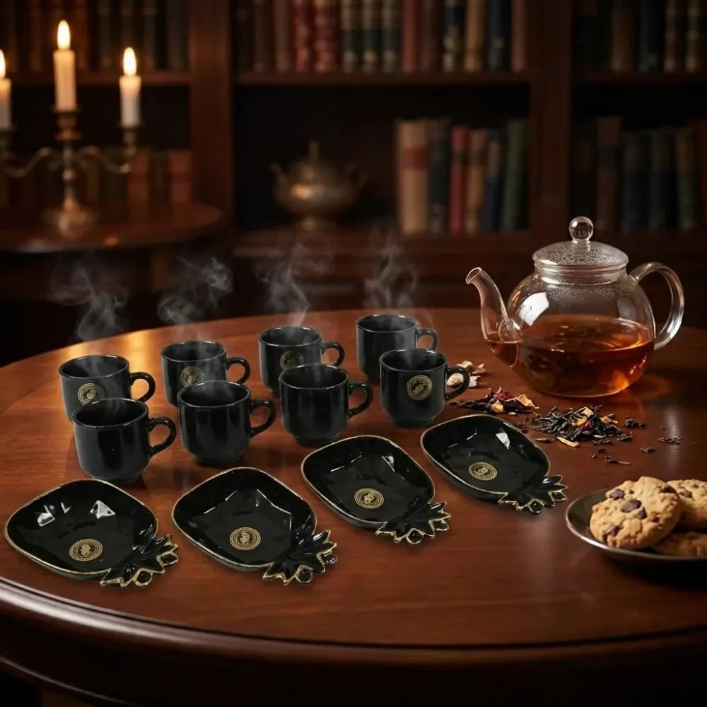 Pineapple ceramic tea set - home & kitchen