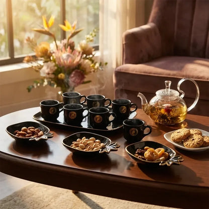 Pineapple ceramic tea set - home & kitchen