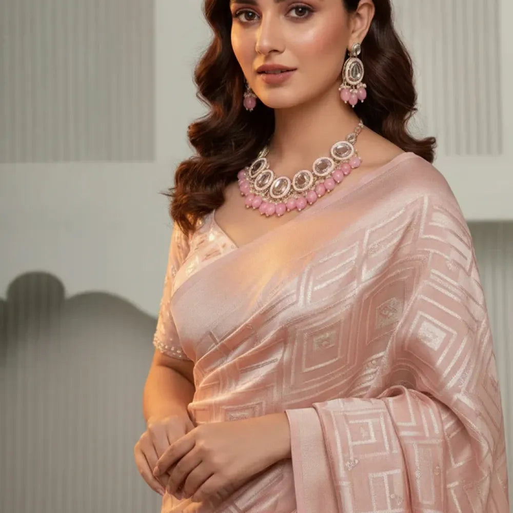 Pink meenakari kundan jewelry set - jeweller set