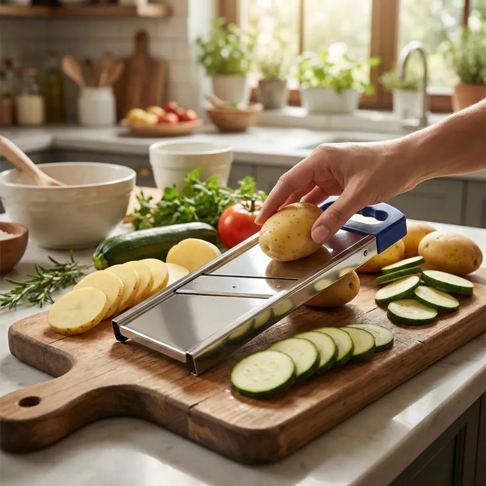 Plain stainless steel potato slicer - home & kitchen