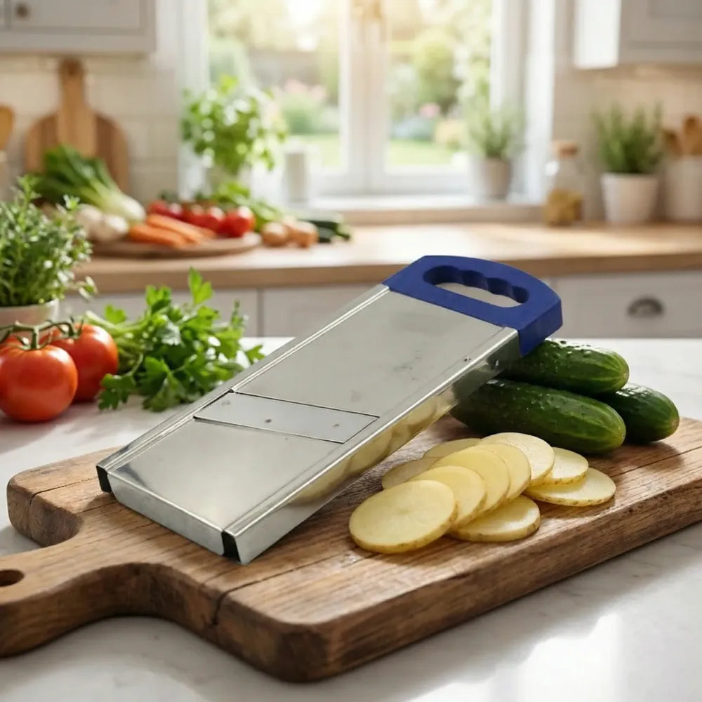 Plain stainless steel potato slicer - home & kitchen