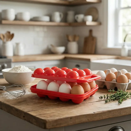Plastic egg storage tray with lid - home & kitchen
