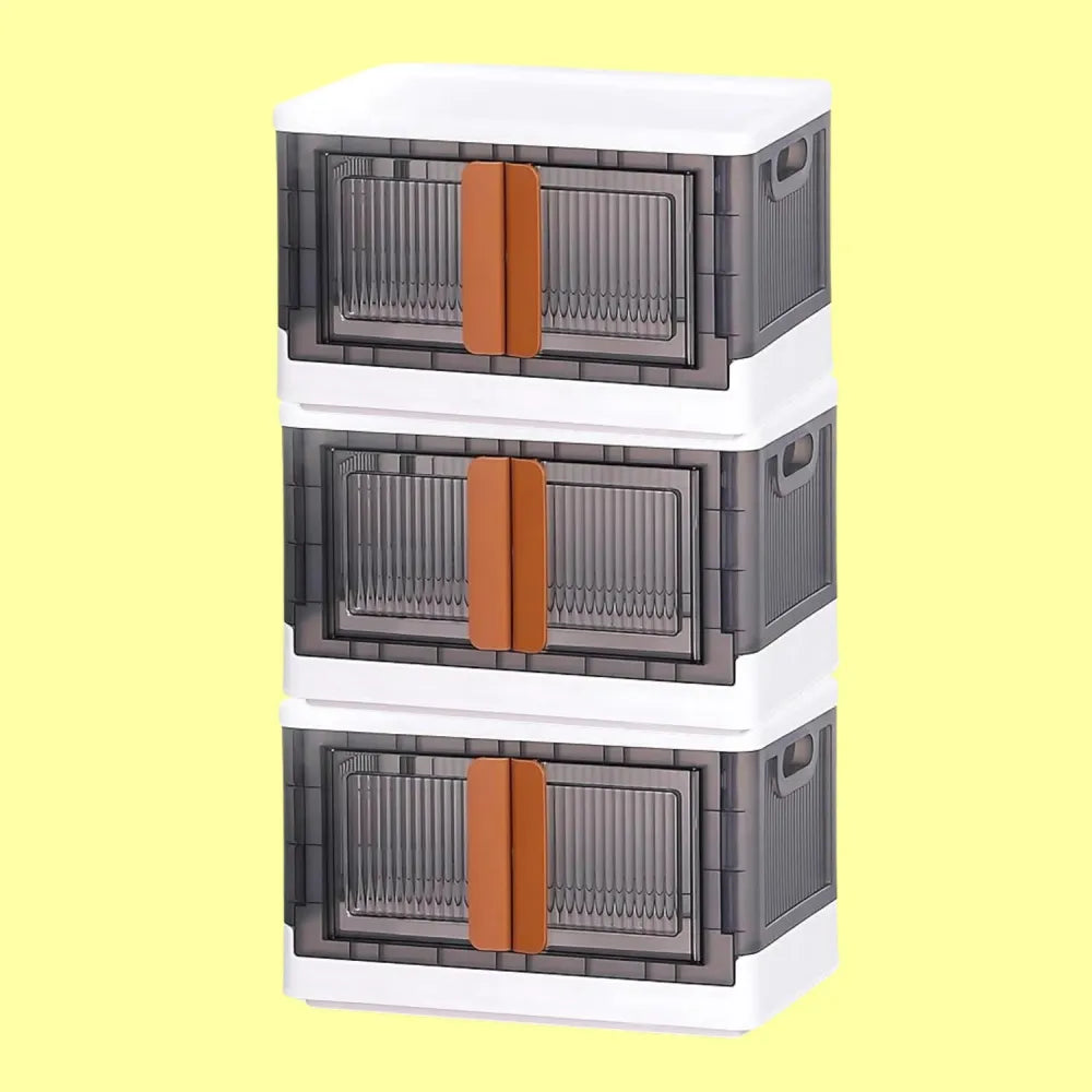 Plastic folding wardrobe storage organizer (3 layer 1 pc) - home improvement