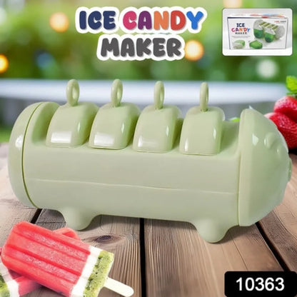 Plastic ice candy maker 4 compartment grid kulfi (1 pc) - home & kitchen