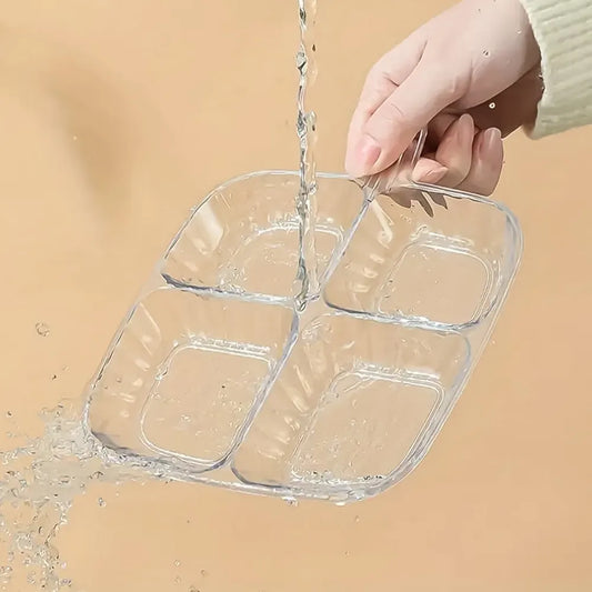 Plastic kitchen trays for serving (4 compartment 1 pc) - home &