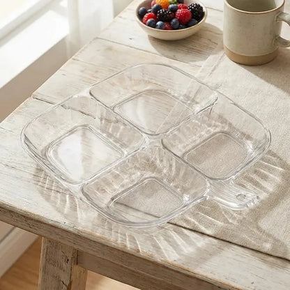 Plastic kitchen trays for serving (4 compartment 1 pc) - home &