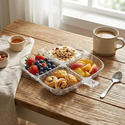 Plastic kitchen trays for serving (4 compartment 1 pc) - home &