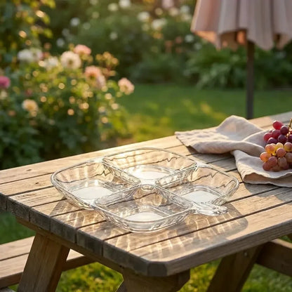 Plastic kitchen trays for serving (4 compartment 1 pc) - home &