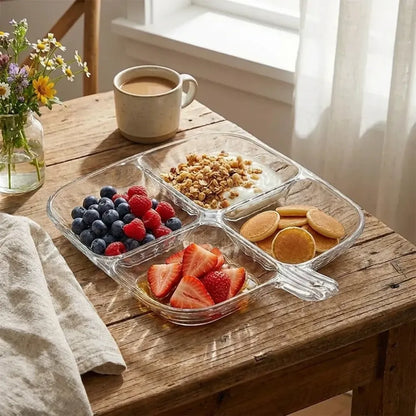 Plastic kitchen trays for serving (4 compartment 1 pc) - home &