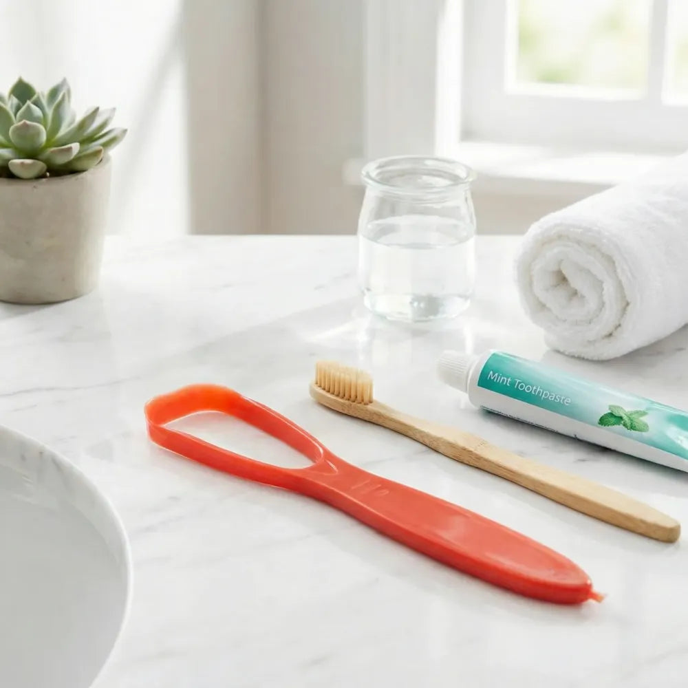 Plastic tongue cleaner scraper - health care
