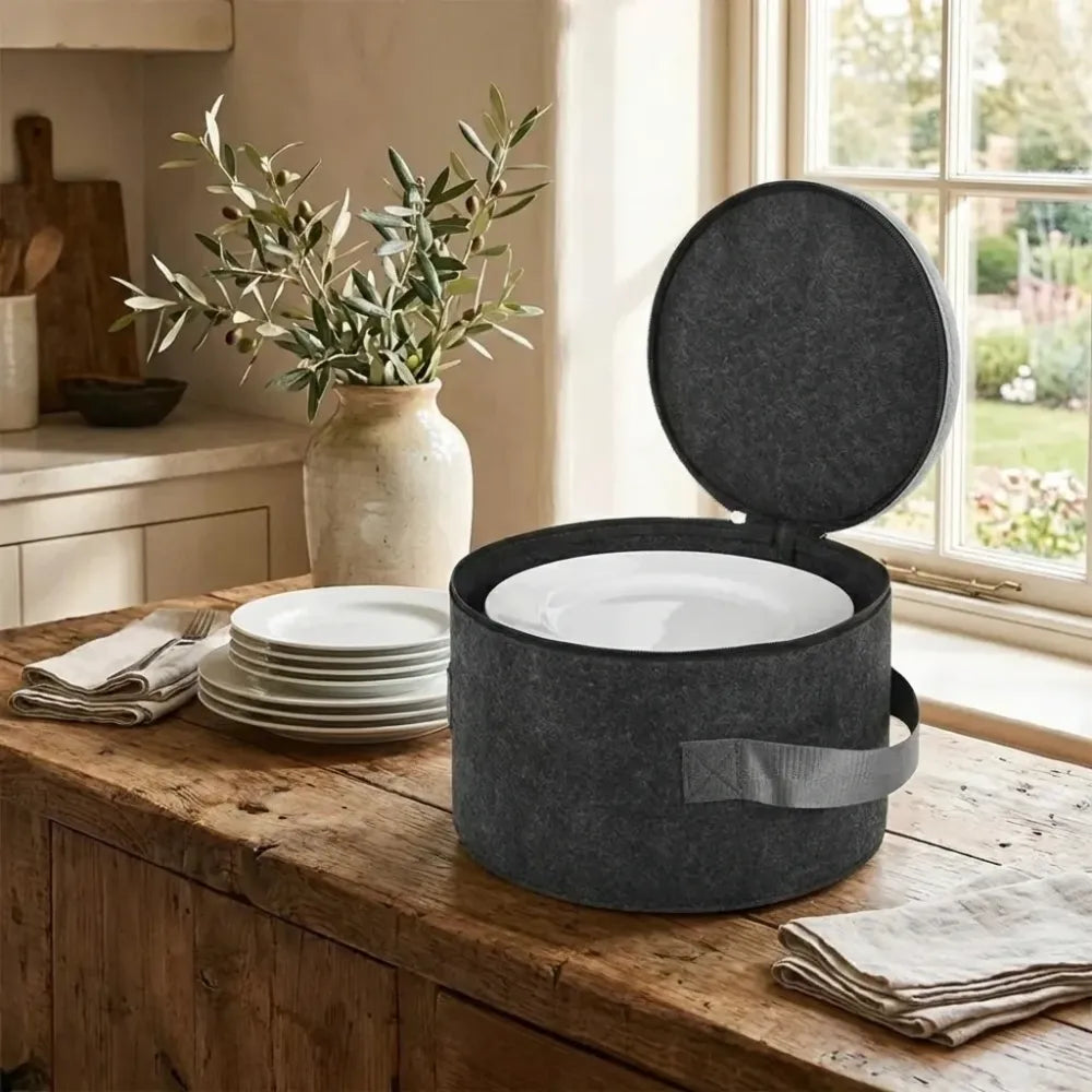 Plate storage case with dividers