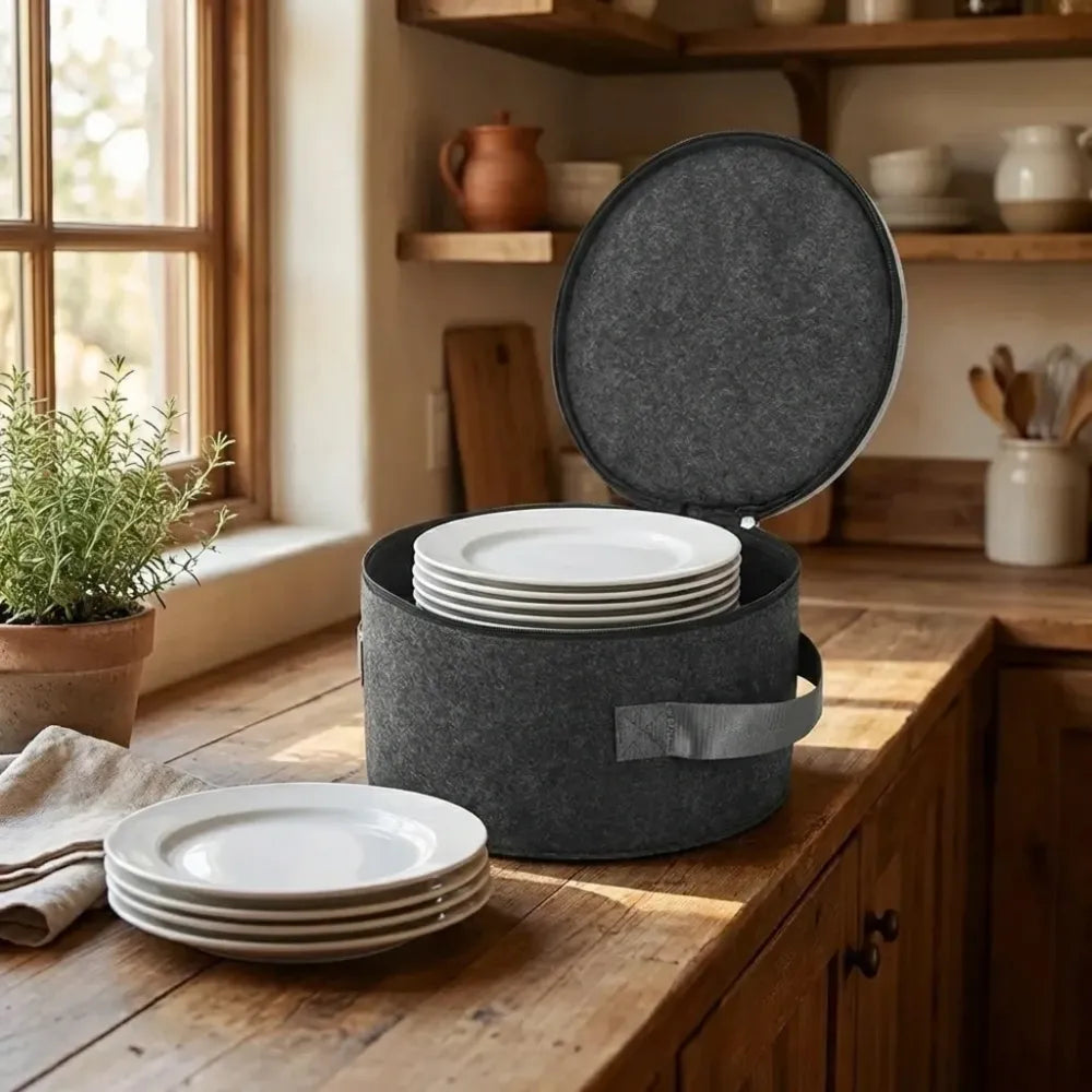 Plate storage case with dividers